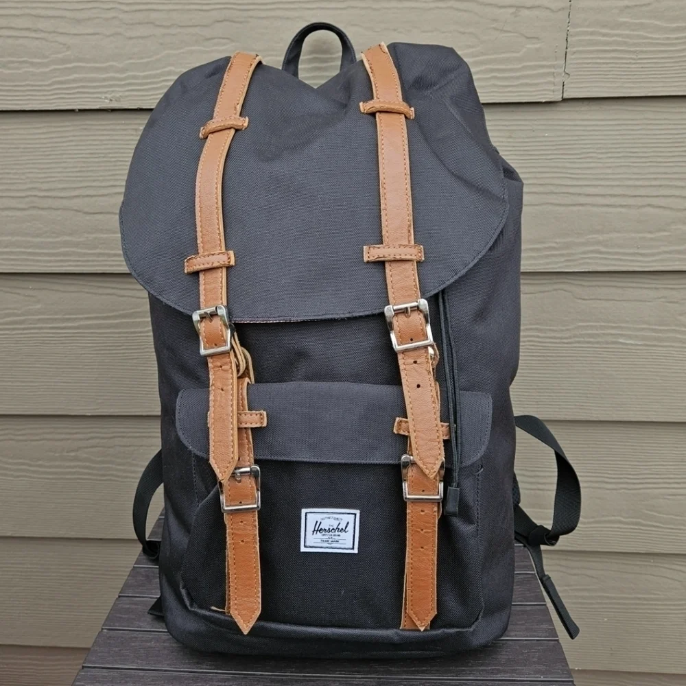 Herschel Little America Backpack Mid-Volume 21L Black Striped Laptop Bag Pack